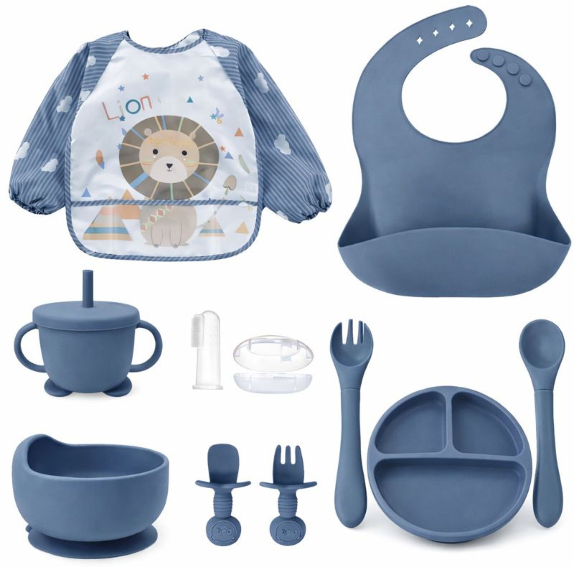 Silicon baby feeding set| Pack of 6Pcs - Silicon-image-47