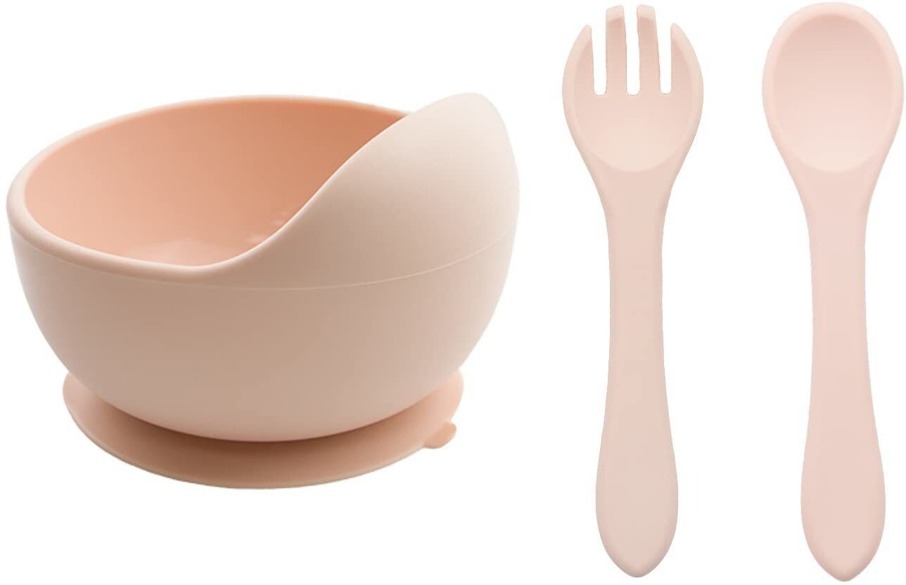 guchigu Baby Feeding Bowl , Spoon & Fork Set with Suction Base Made of 100% BPA Free - Silicone-picture-14
