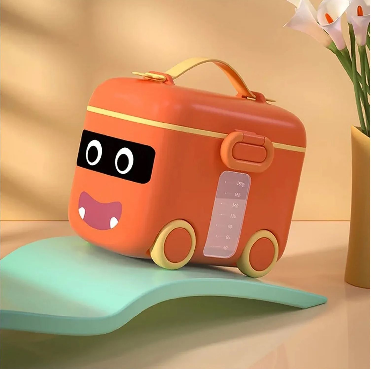 Cartoon Car Shape Baby Formula Milk Powder Dispenser Container (4) - Plastic