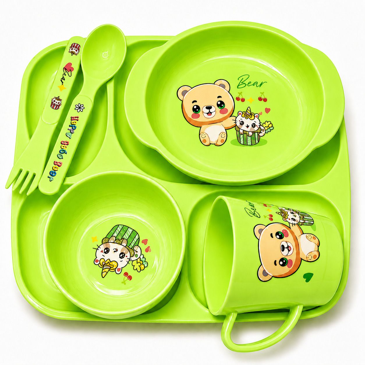 Baby Feeding Set for Kids | BPA Free Plate, Bowl, cup, Spoon & Fork Set - Polypropelyne-image-20