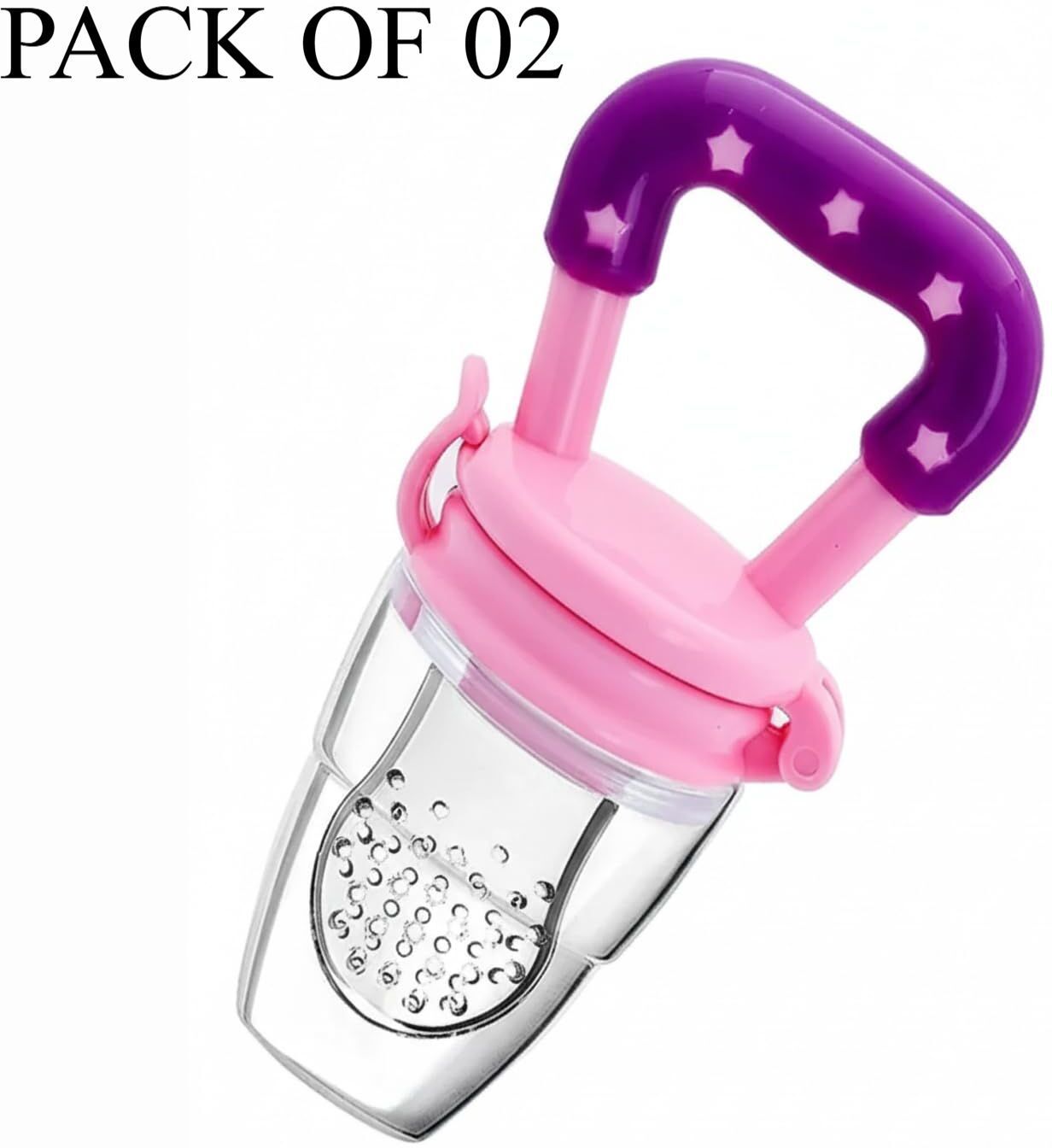Pack of 2 Baby Fruit Feeder Pacifier with Silicone Food Feeder - Food Grade Silicone & PP Plastic-image-34