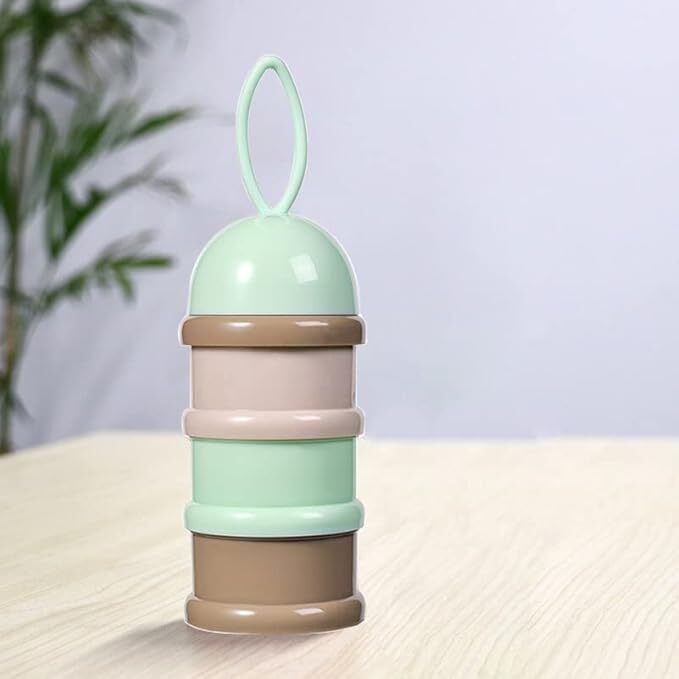 3 Layer Cute Bear Portable Baby Food Milk Powder Storage Box Bottle- Plastic-image-24