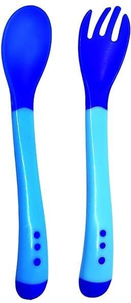 Heat Sensitive Baby Feeding Spoon & Fork|Food Grade|Color changing Tip|Pack of 2- Silicone-image-8