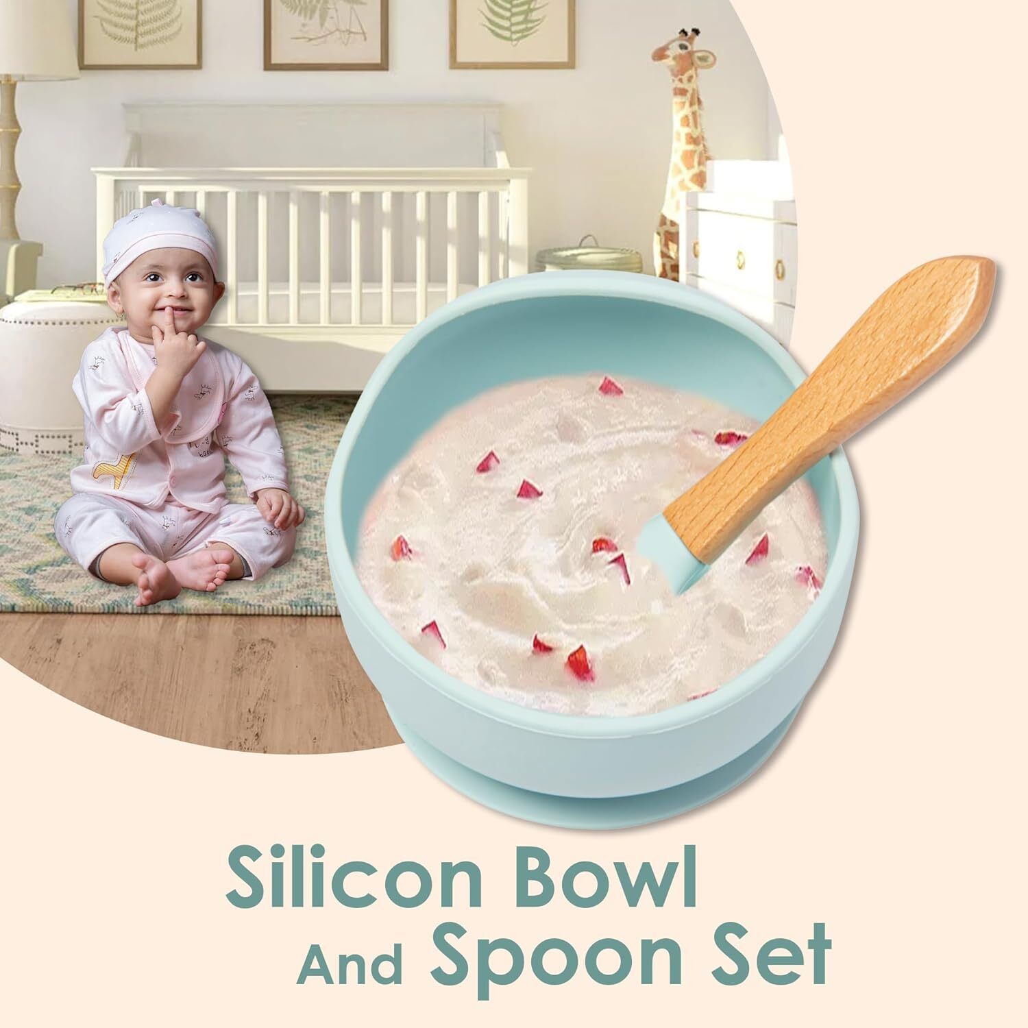 housify Silicone Baby Feeding Bowl with Spoon | Baby Feeding Set | Feeding Essentials - SILICONE-picture-10