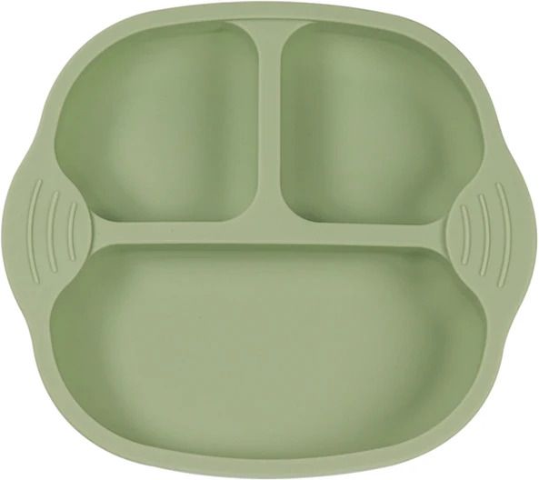 Self-Feeding Baby Dish With Suction Cups,Toddler Plates, Microwave & Oven Safe- Silicone