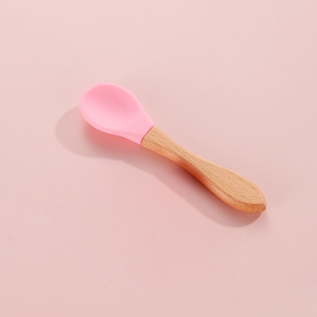 the little lookers Silicone Spoon with Bamboo Handle, BPA Free Feeding Spoons for Baby/Kids- Silicone, Bamboo-picture-30