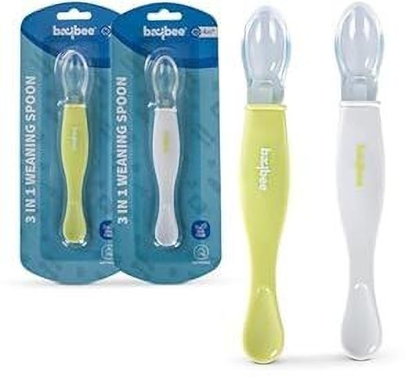 baybee Soft 3 in 1 Baby Weaning Spoon Set for Baby Feeding, Non Toxic BPA Free silicone - SILICONE-picture-34