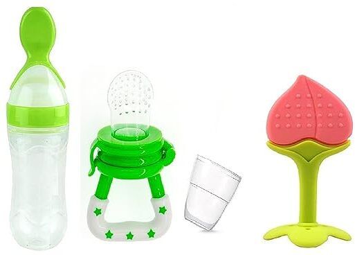 Baby fruit nibbler with fruit teether & spoon feeding bottle for feeding (Set 3) - Silicone-image-28