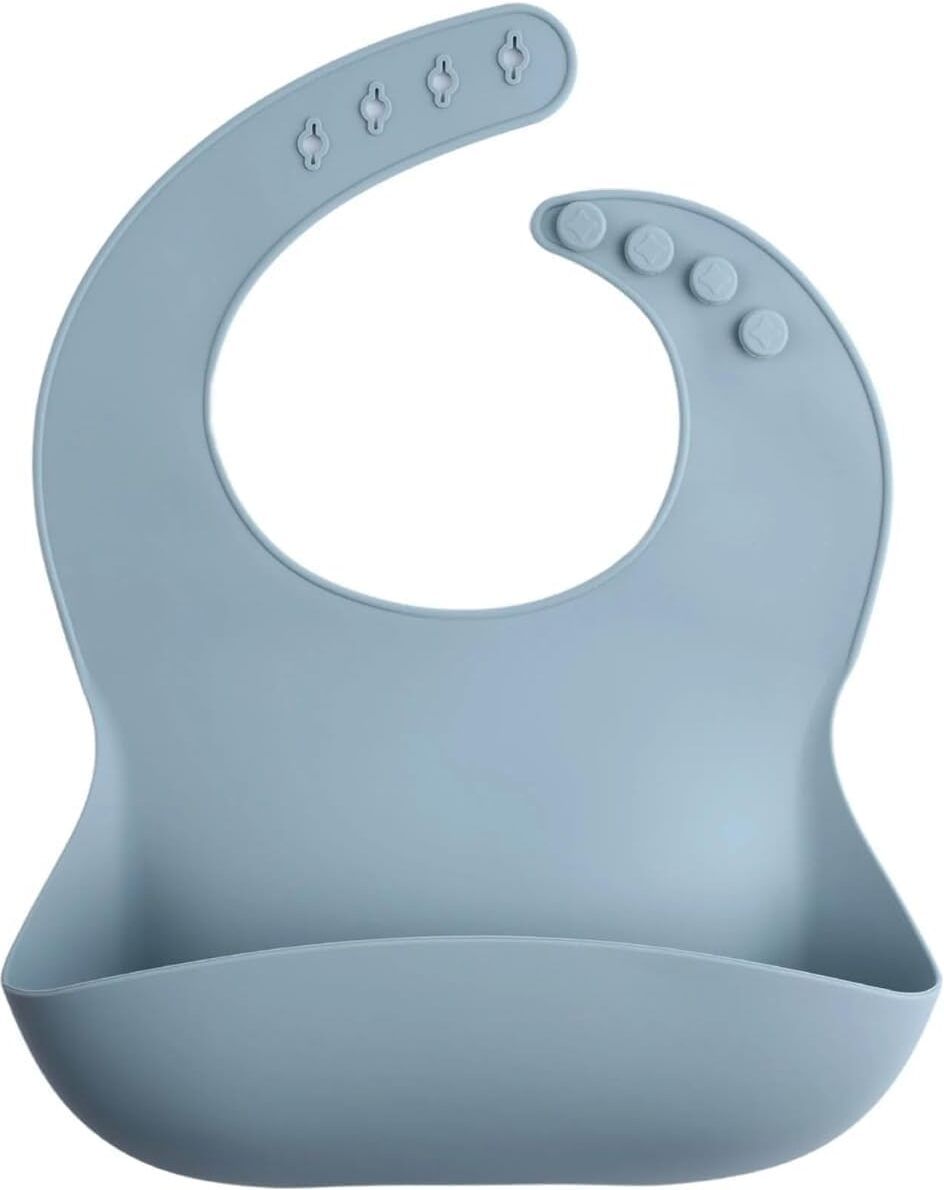 Silicone Baby Bib with Food Catcher BLUE - Food-Grade Silicone (BPA-Free, Non-Toxic)-image-8
