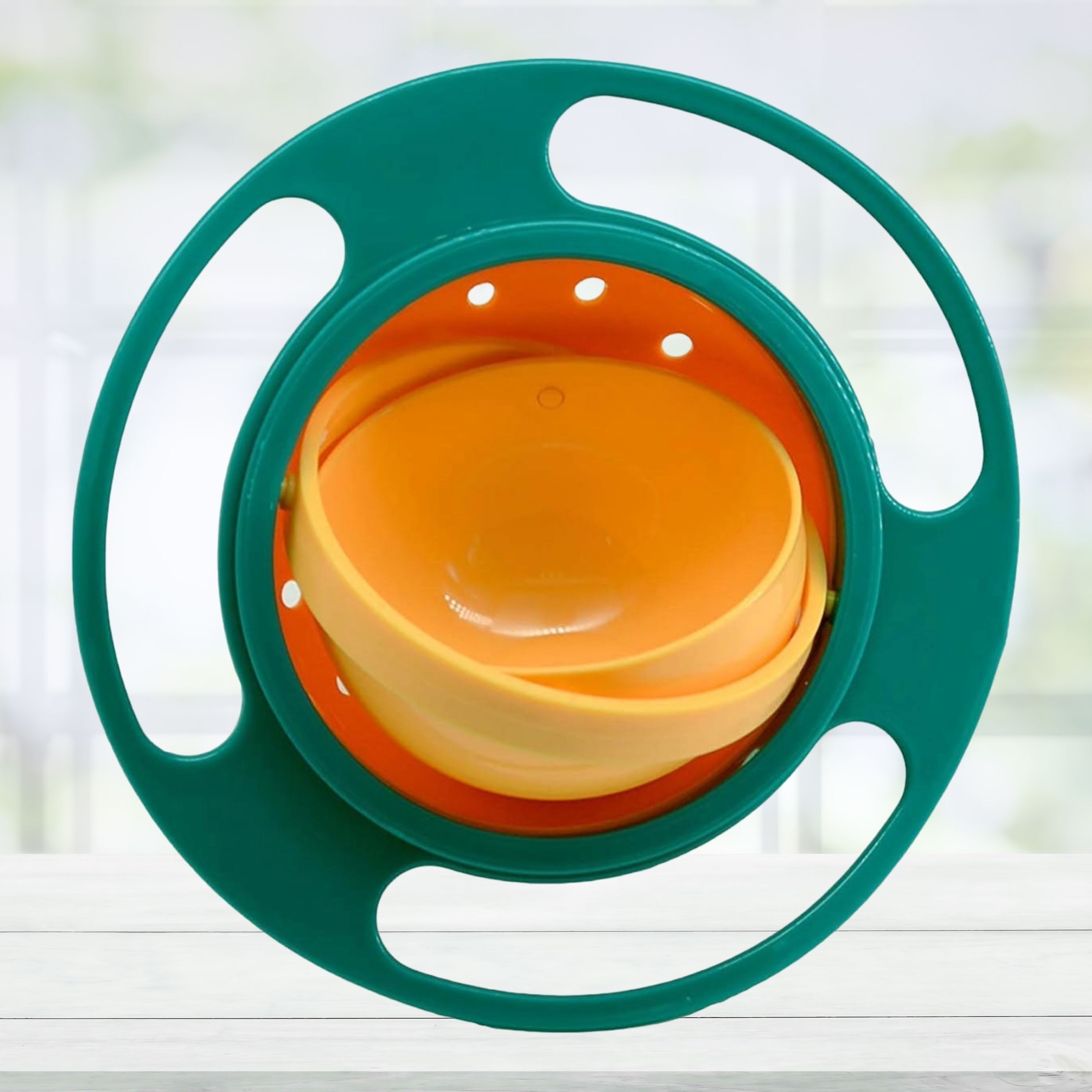 Kids Anti-Spill Gyro Bowl | 360 Degree Rotating Snack & Feeding Bowl - Food Grade Plastic