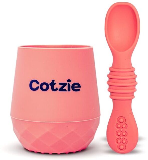Silicone Baby Training Cup & Spoon Set | BPA Free Food Grade Drinking Cup - 100% Food grade Platinum silicone-image-18