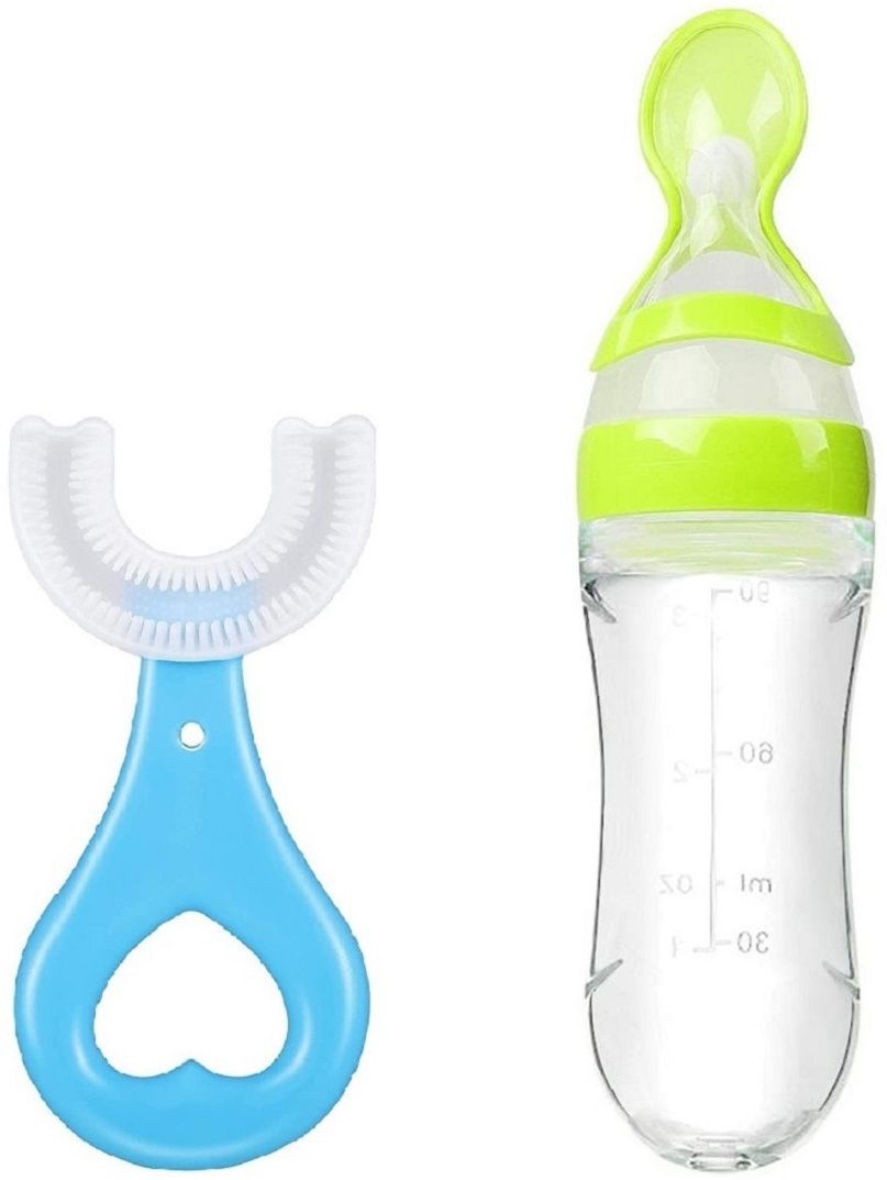 Silicone Spoon Food Feeder with U-shaped Soft Silicone Toothbrush For Kids Feeder-image-28