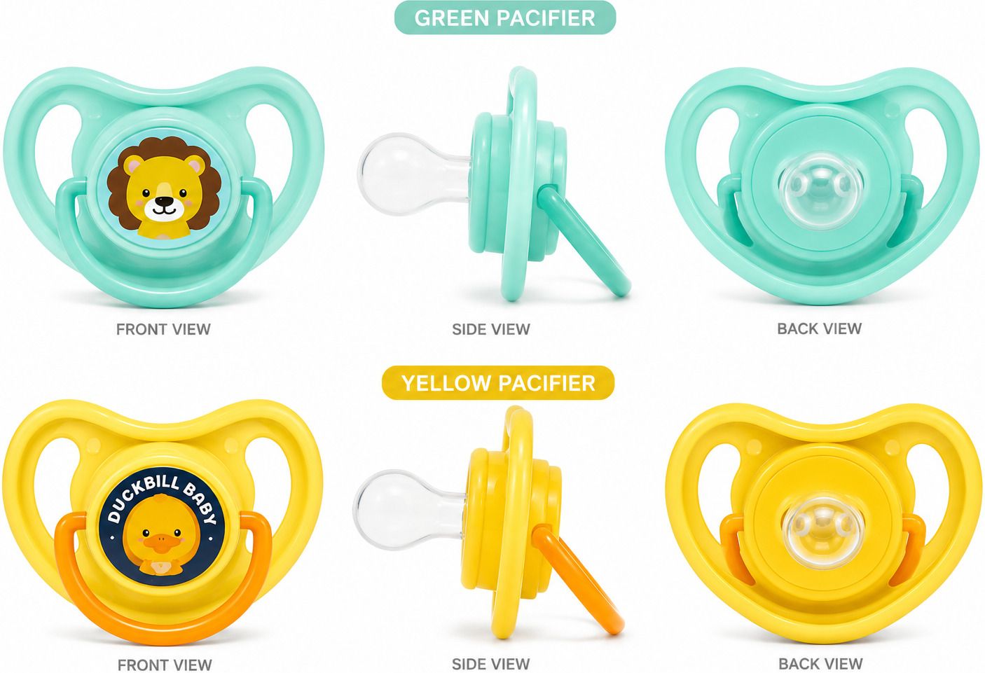Baby Pacifier Pack of 2 - Food Grade Silicone, Polypropylene-image-4