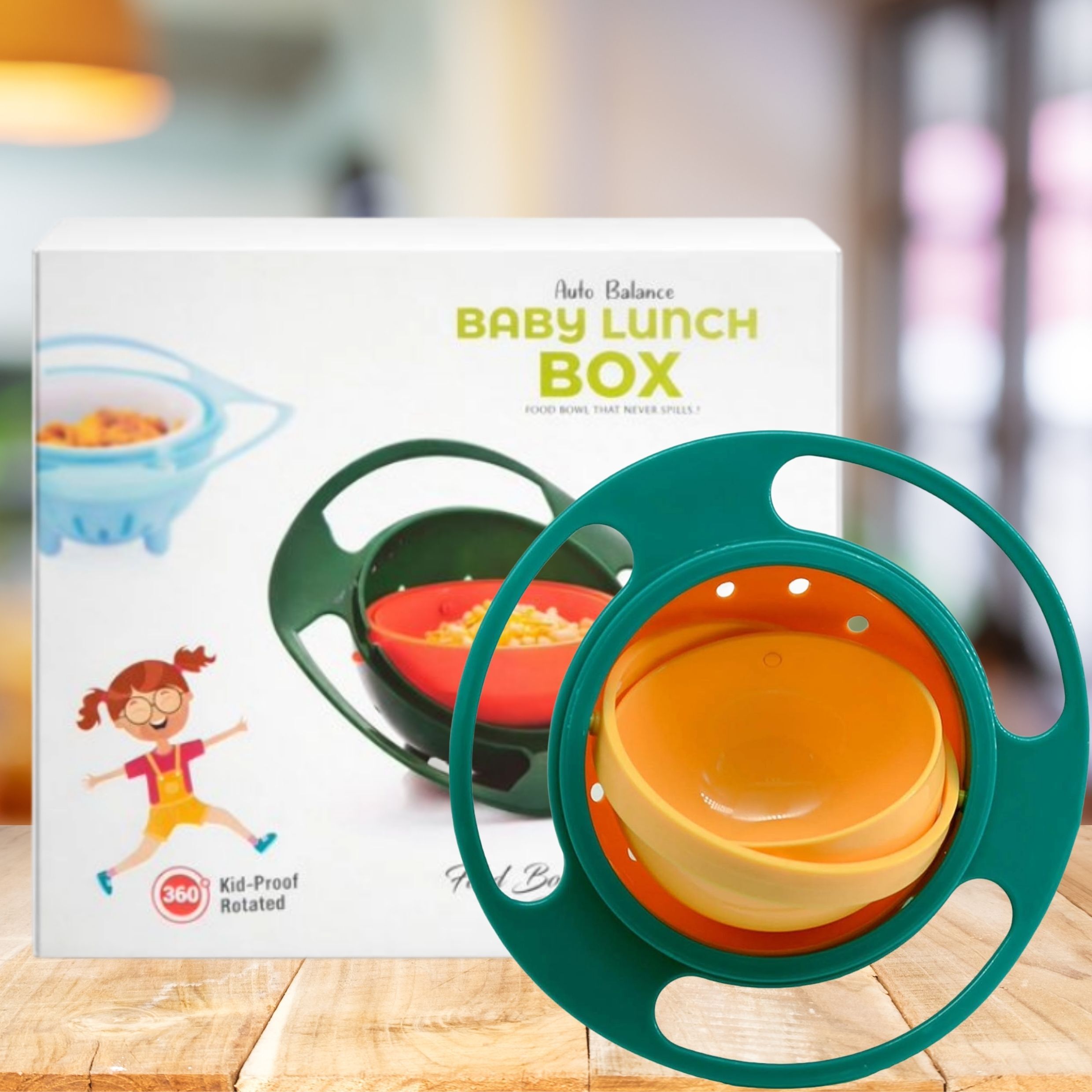 Gyro Magic Bowl for Kids – Rotating, Spill-Proof Feeding Bowl - Food Grade Plastic