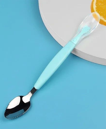 Double Head Soft Silicone Spoon with Scraper- Silicone, Steel, Plastic-image-11