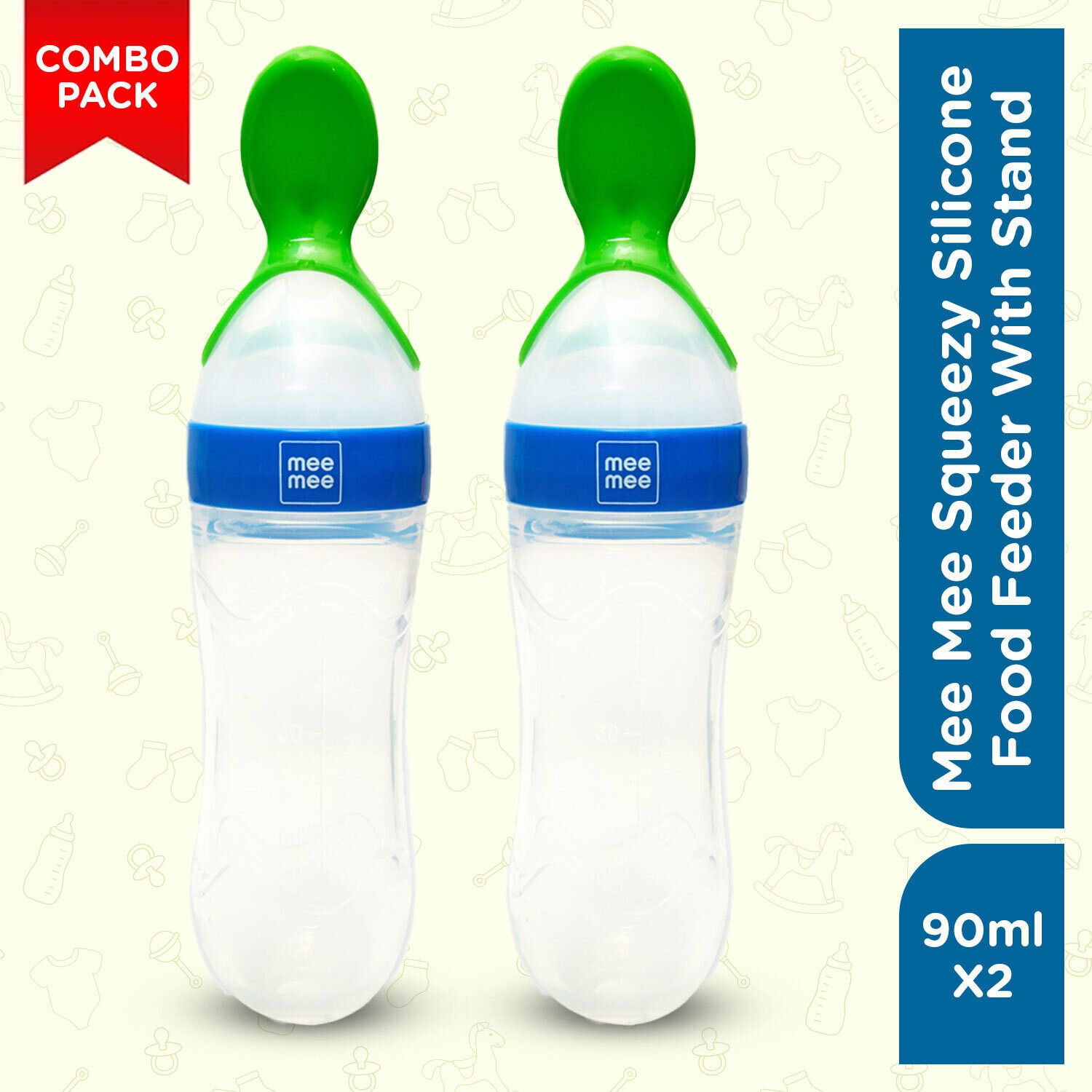 Squeezy Silicone Spoon Food Feeder for Babies with Food Grade Silicone Tip- 90Ml- Plastic-image-47