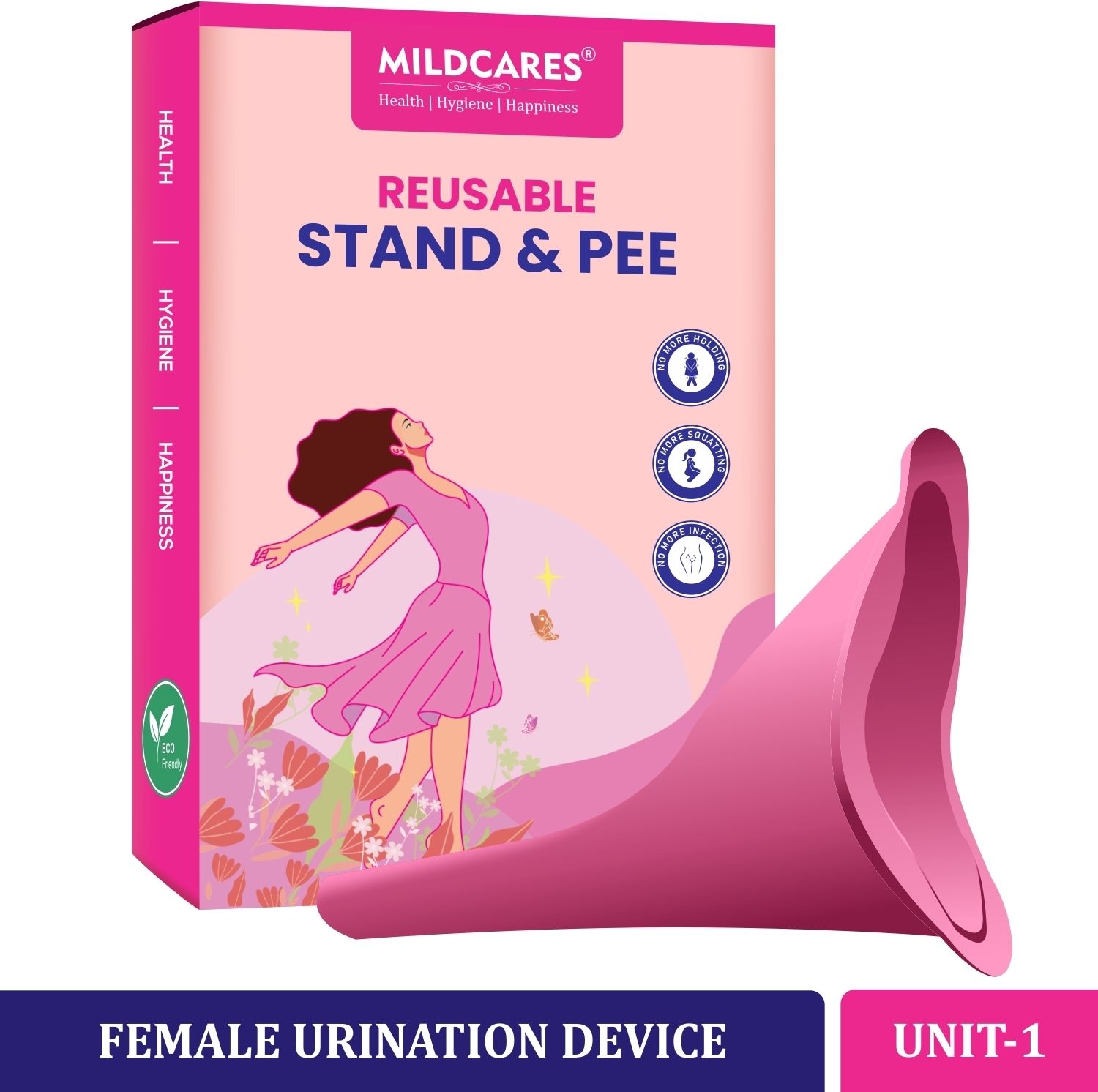 Stand and Pee Pink Reusable Female Urination Device