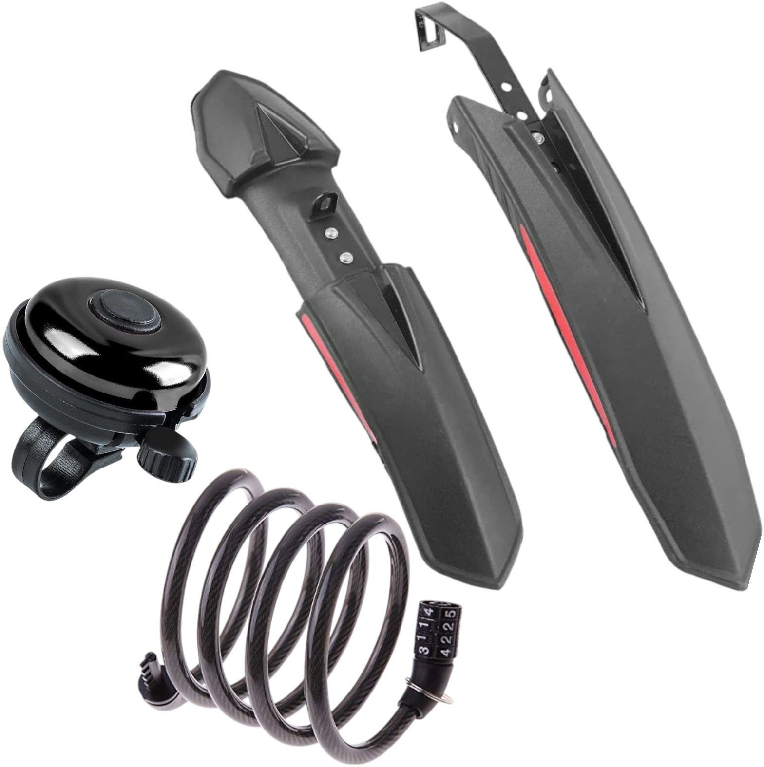 nsv Bicycle Front & Rear Mudguard With Combination Number Lock and Bell Full Length Front & Rear Fender-picture-13