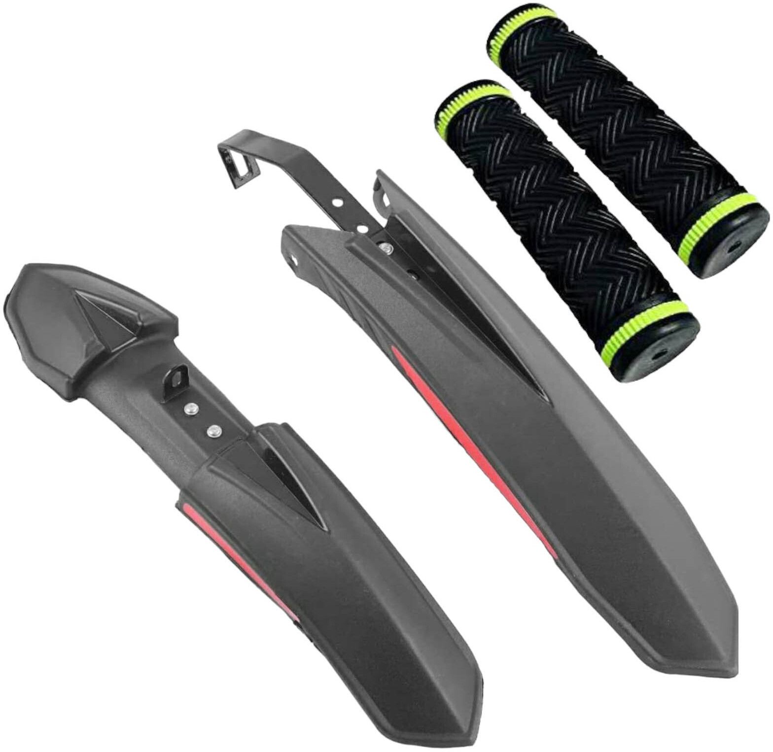 Bicycle Front & Rear Mudguard with Metal Fitting With Cycle Handlebar Grip Full Length Front & Rear Fender-image-6