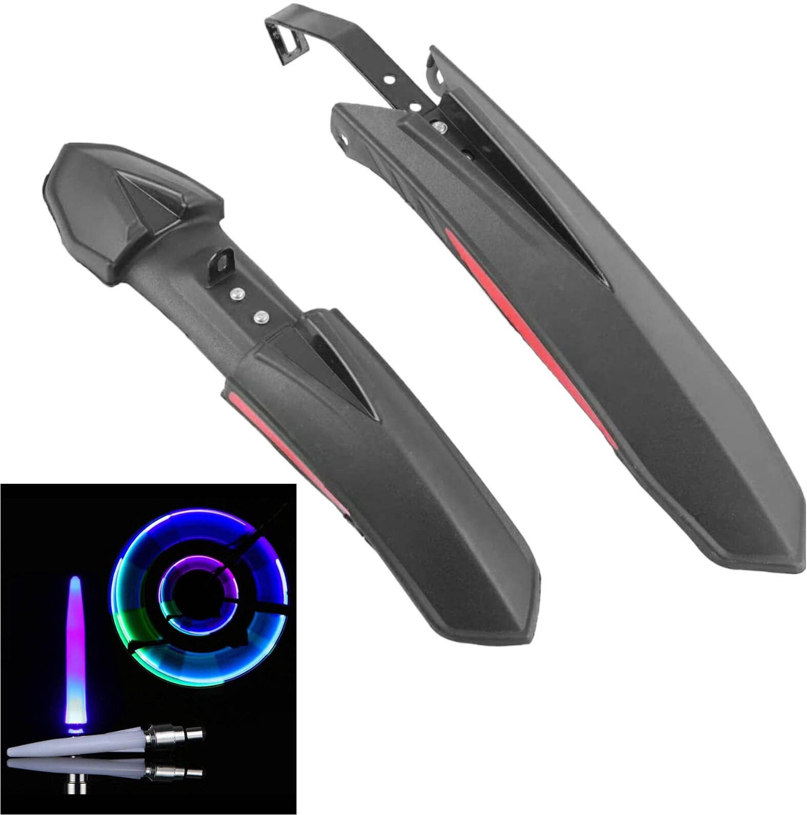 Bicycle Front & Rear Mudguard With Iron Fitting With Cycle Multicolor Tyre Light Full Length Front & Rear Fender-image-43