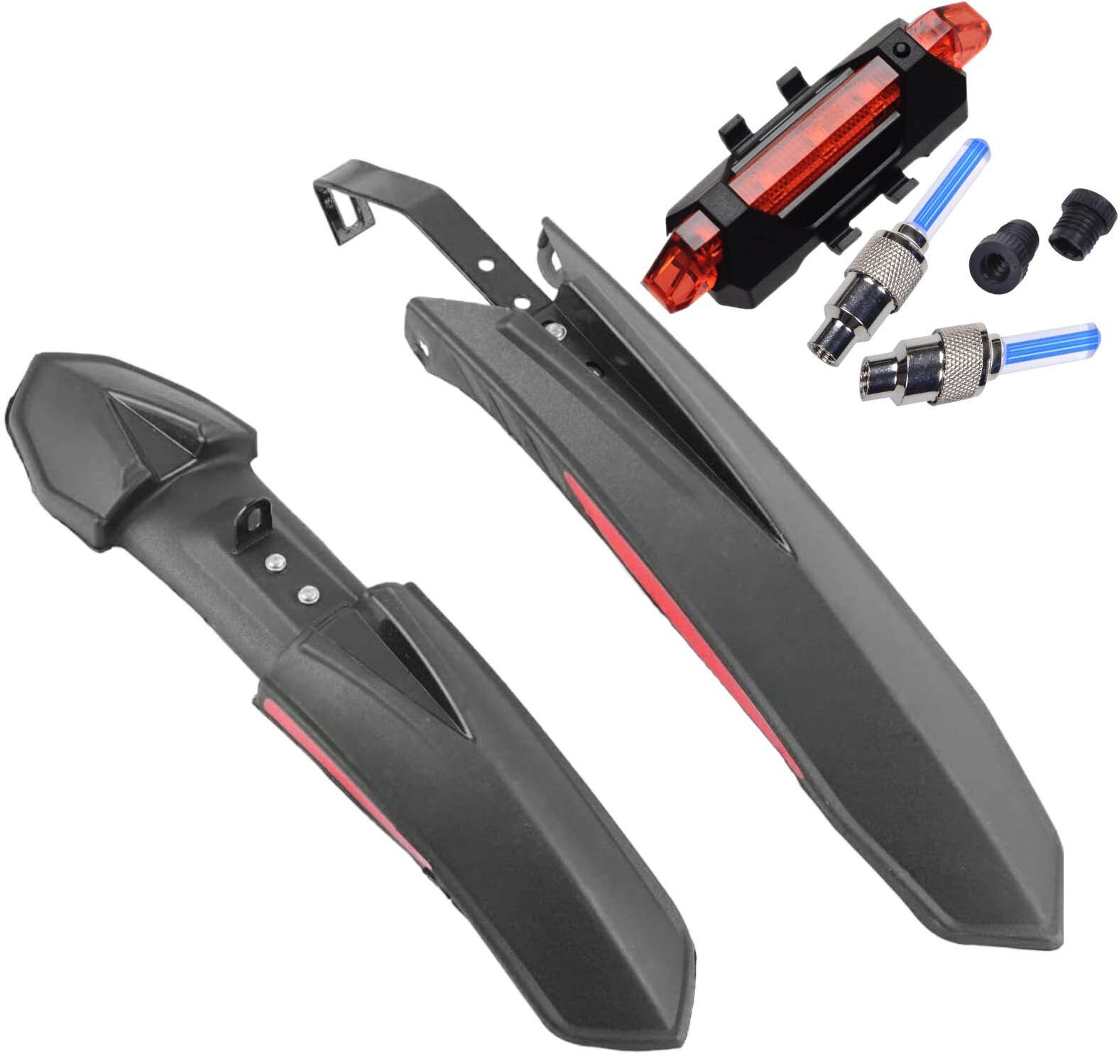 nsv Cycle Front & Rear Fender/Mudguard With Bicycle Tyre Light and Back Tail Light Full Length Front & Rear Fender-picture-22