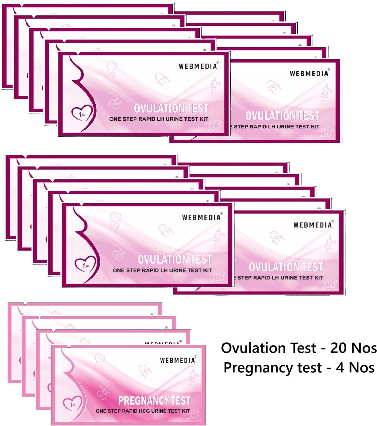 One step Rapid LH urine Test|4 preg kit & 20 Ovulation Kit