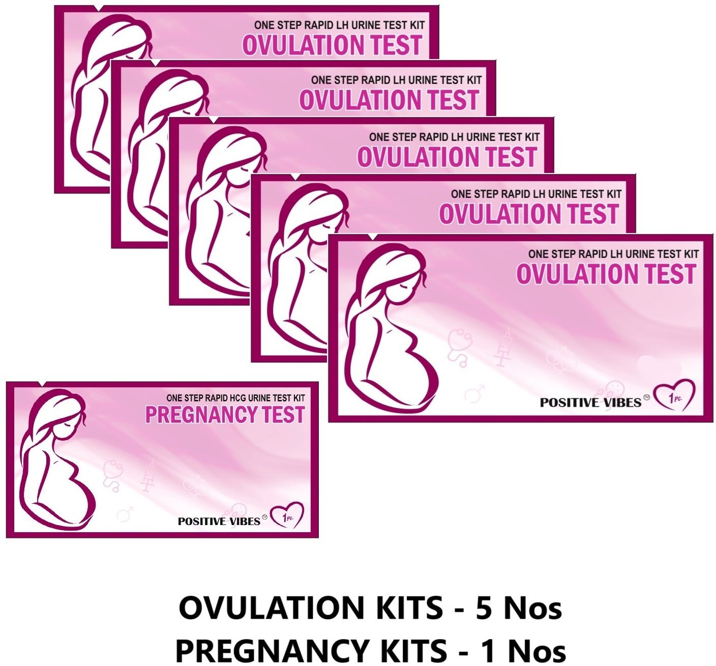 One step Rapid LH urine Test| 1 preg kit & 5 Ovulation Kit