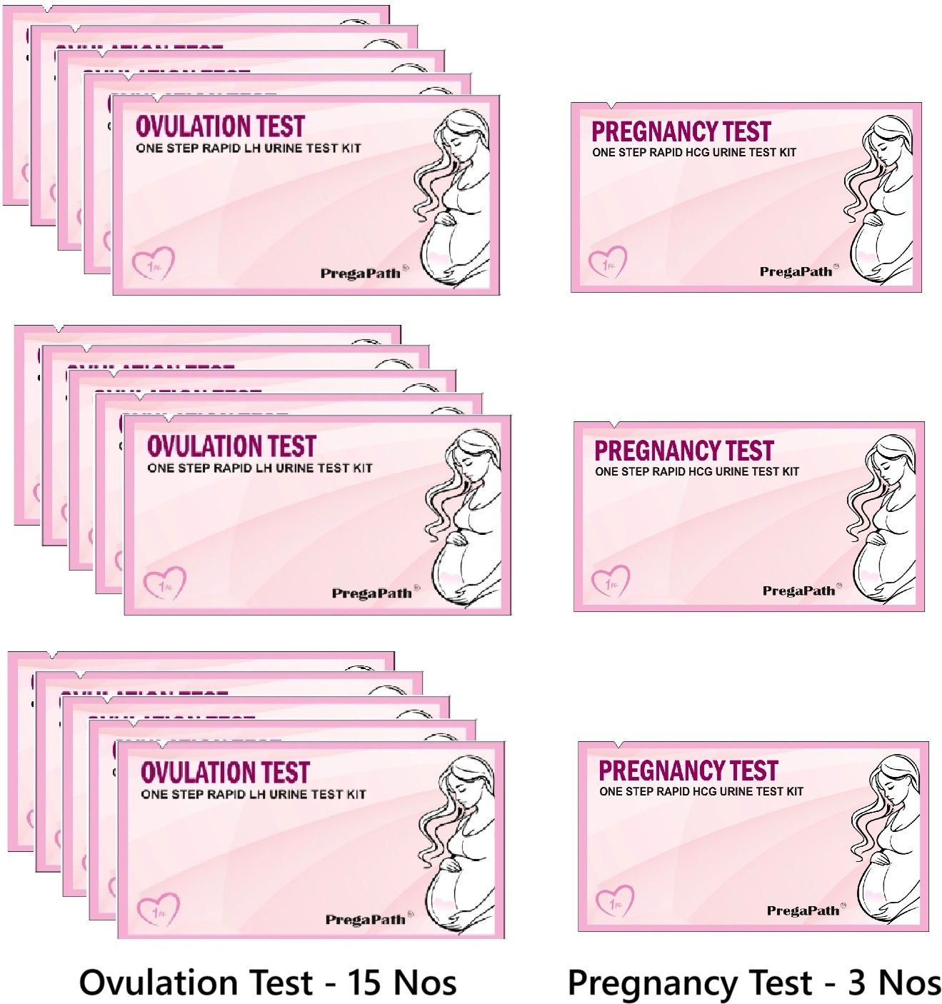One step Rapid LH urine Test|3 preg kit & 15 Ovulation Kit