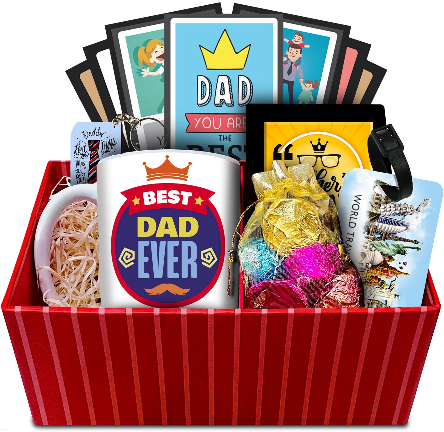 Father's Day Gift Hamper, Gift for Father's Day, Birthday Ceramic, Wooden, Paper Gift Box-image-2
