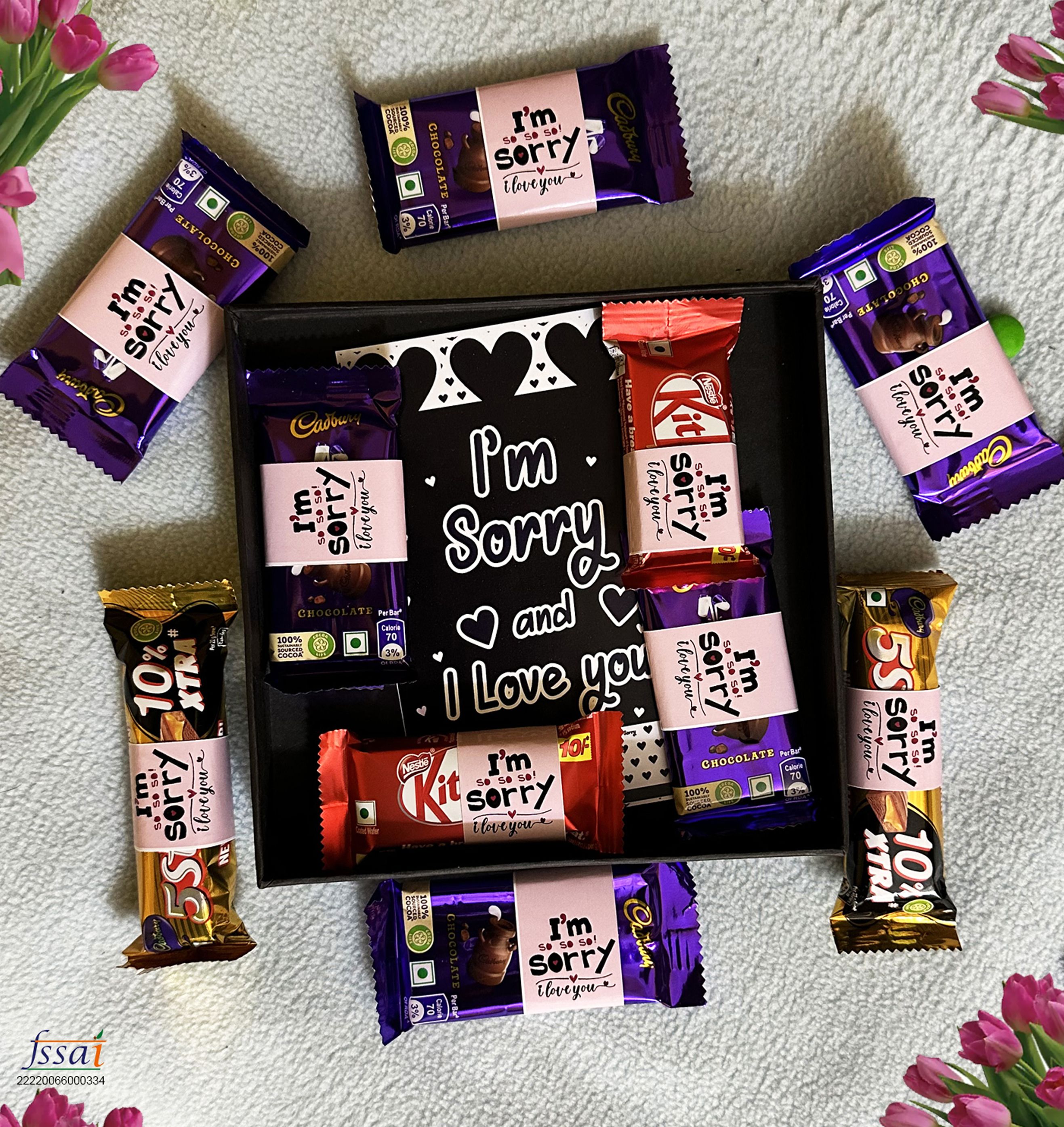 oddclick chocolate gift combo I am sorry I Love You gift pack gift box Paper Gift Box-picture-10