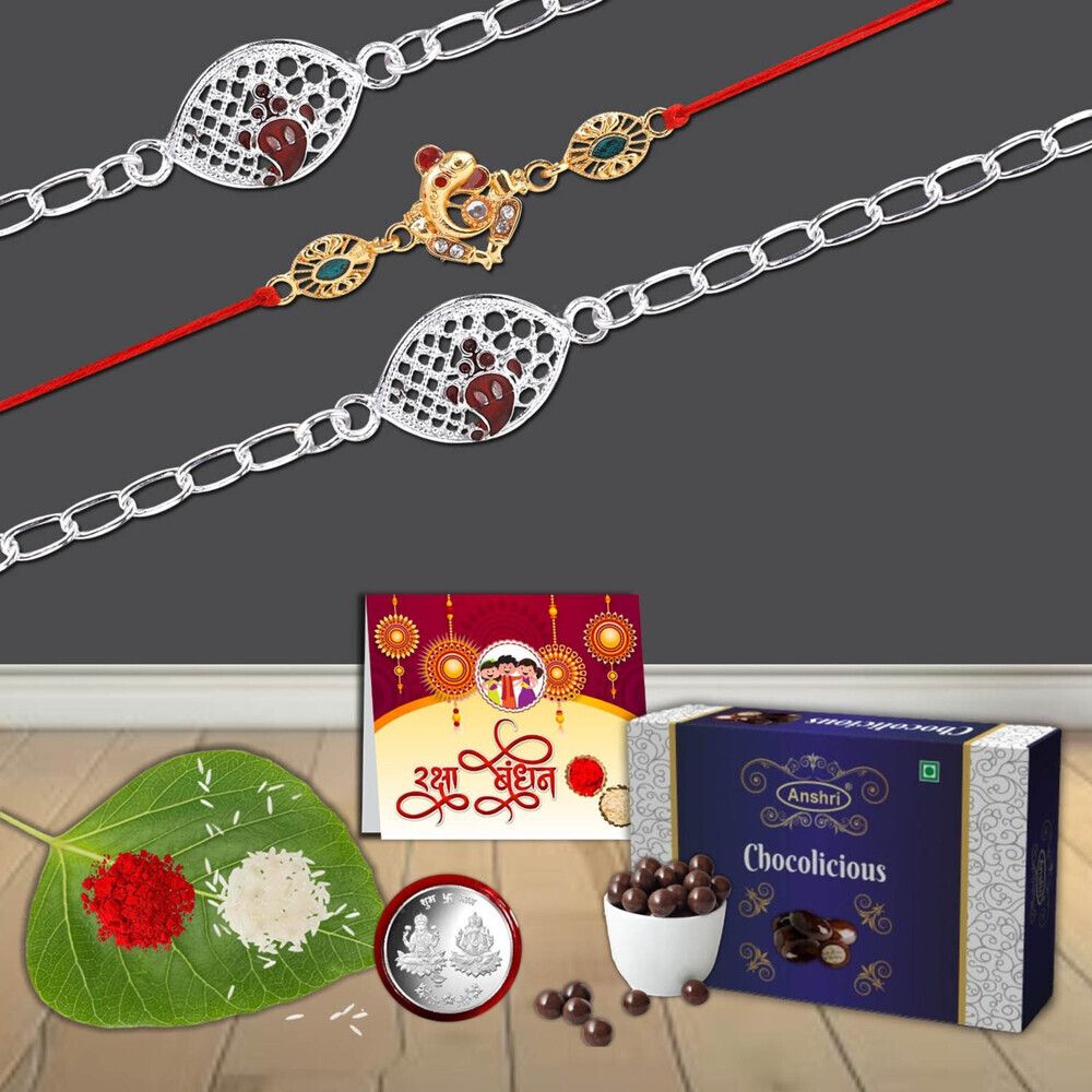 anshri 0223-2pcs+0244-1pcs.box Rakhi For Brother withChocolate Assorted Gift Box-picture-27
