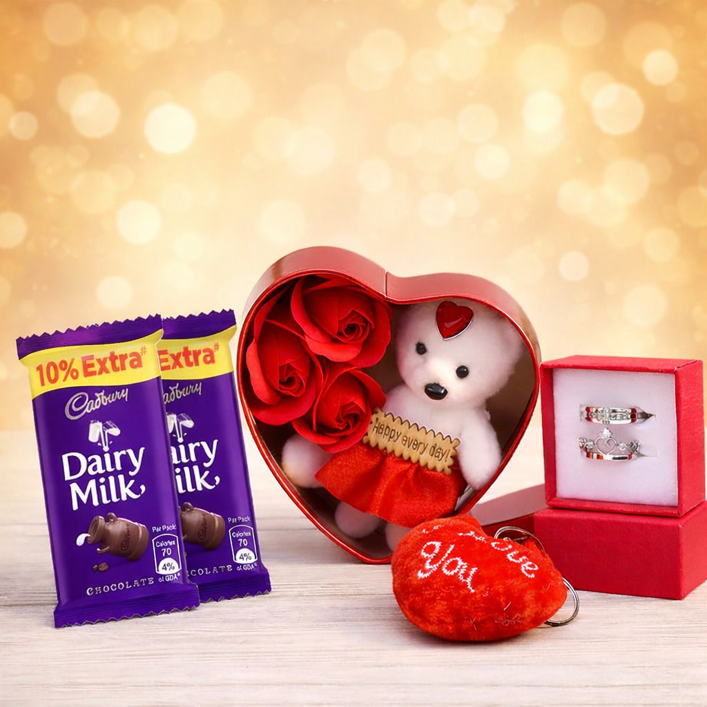 The Click India Chocolate,Heart Box,Couple Ring GiftsFor Girls| Women Plastic Gift Box-picture-14