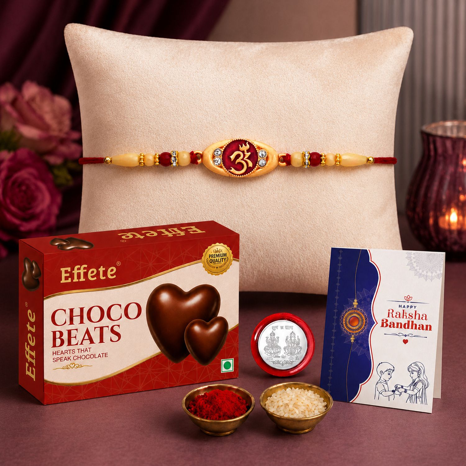 Rakhi Combo for Brother with Chocolate Beats (32-GM)Rakhi Gift |Y22K1_289_CB32 Assorted Gift Box-image-49