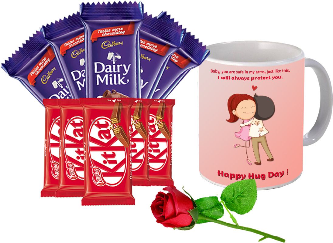Hug Day Combo For Wife/Girlfriend with Coffee Mug/Rose & Chocolate Ceramic Gift Box-image-7