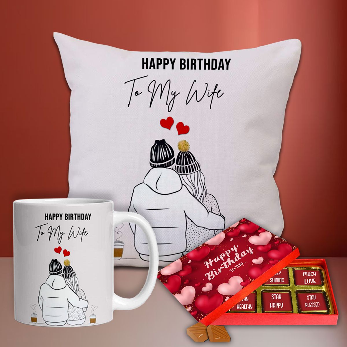midiron Romantic Birthday Chocolate Gift for Wife – Sweet Surprise for Your Loving Wife Assorted Gift Box-picture-14
