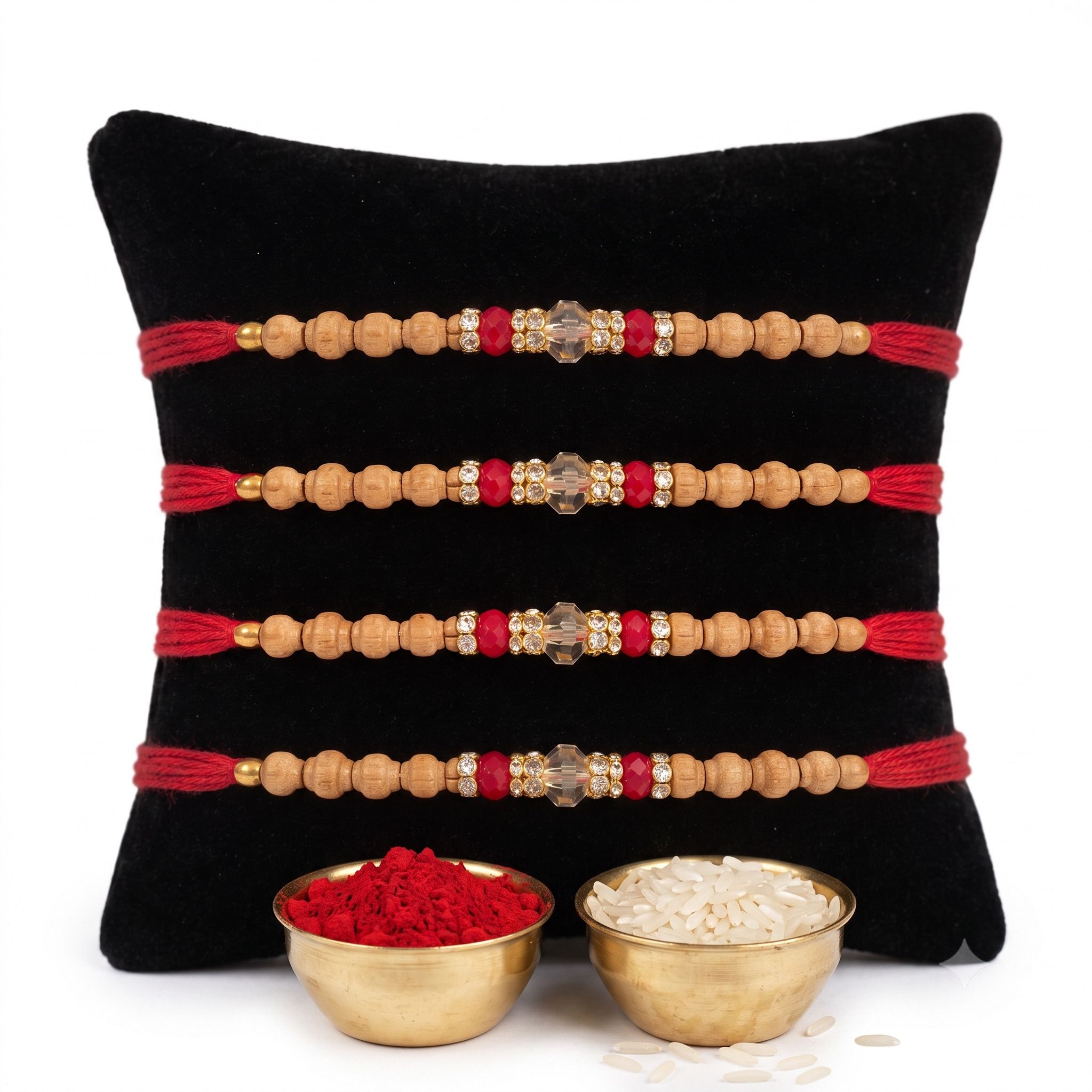 Rakhi Gift Set for Brother with 4 Designer Chandan Rakhi & Rasgulla 1 Kg Assorted Gift Box-image-22