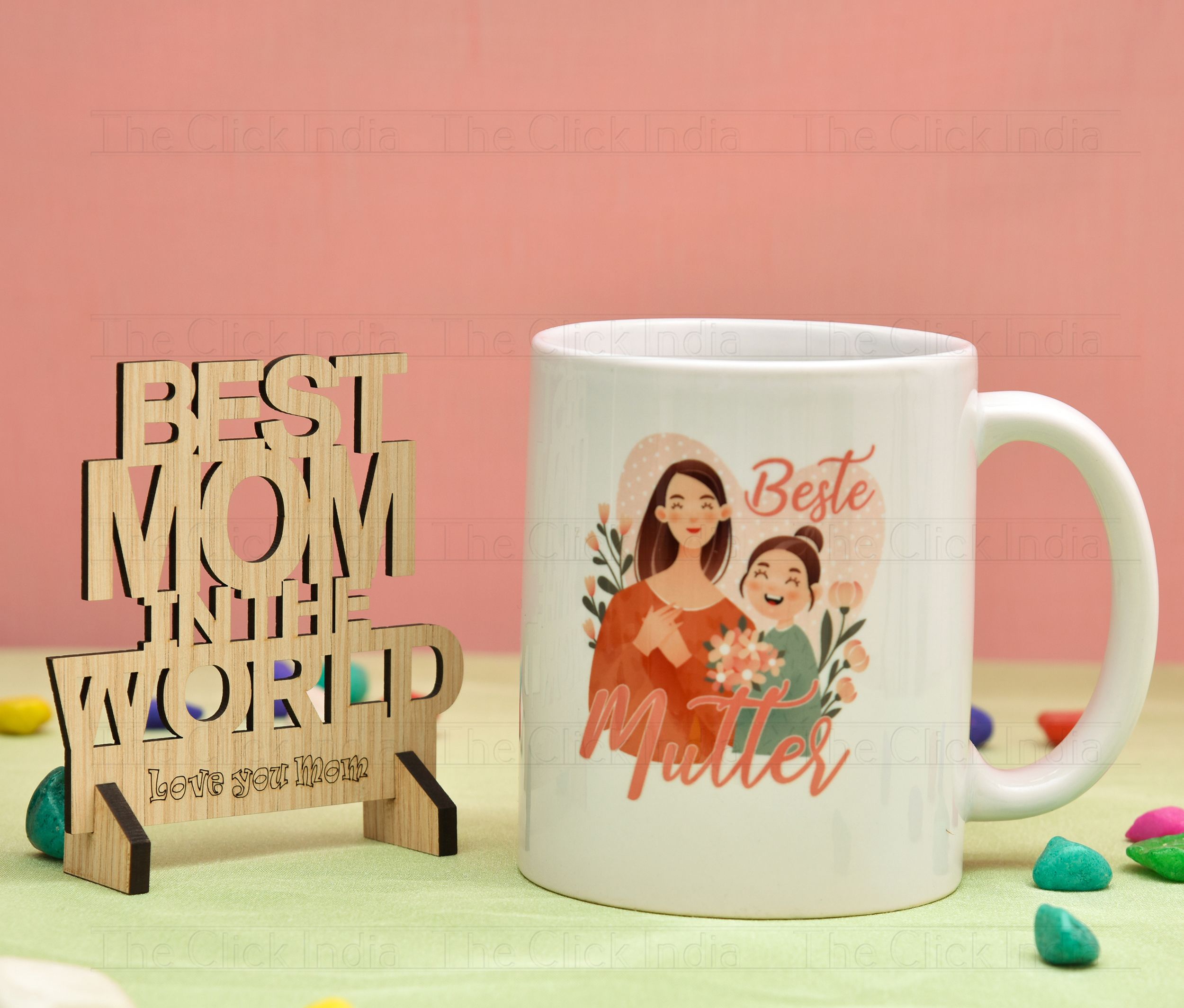 the click india Mother's Day Best Gift Mug With Wooden Showpiece Gifts For Mom|Mother|Mummy Ceramic, Wooden Gift Box-picture-11