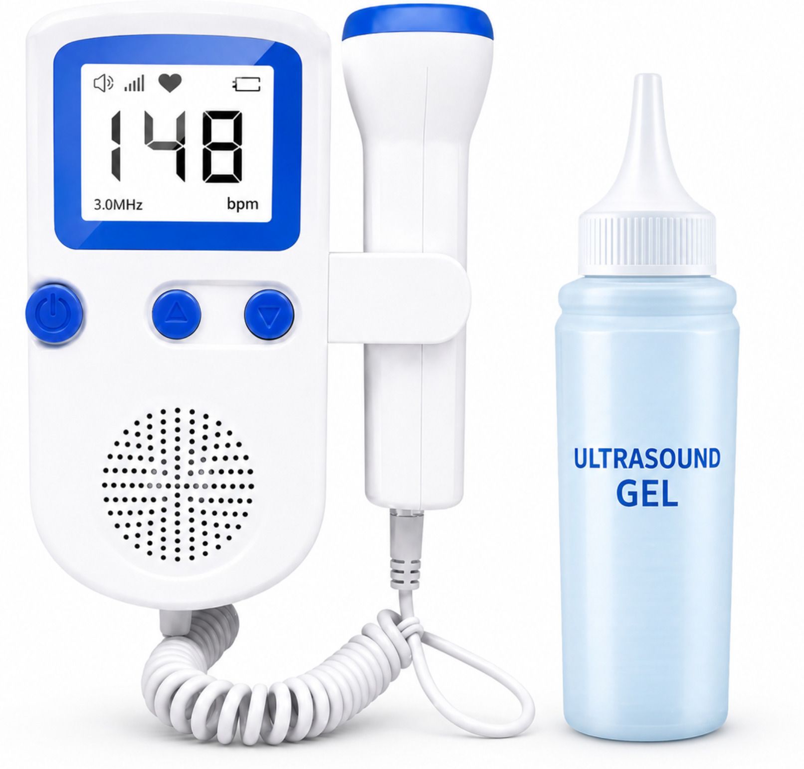 Portable Fetal Doppler | Baby Heartbeat Monitor | Gel Included White Fetal Doppler-image-38