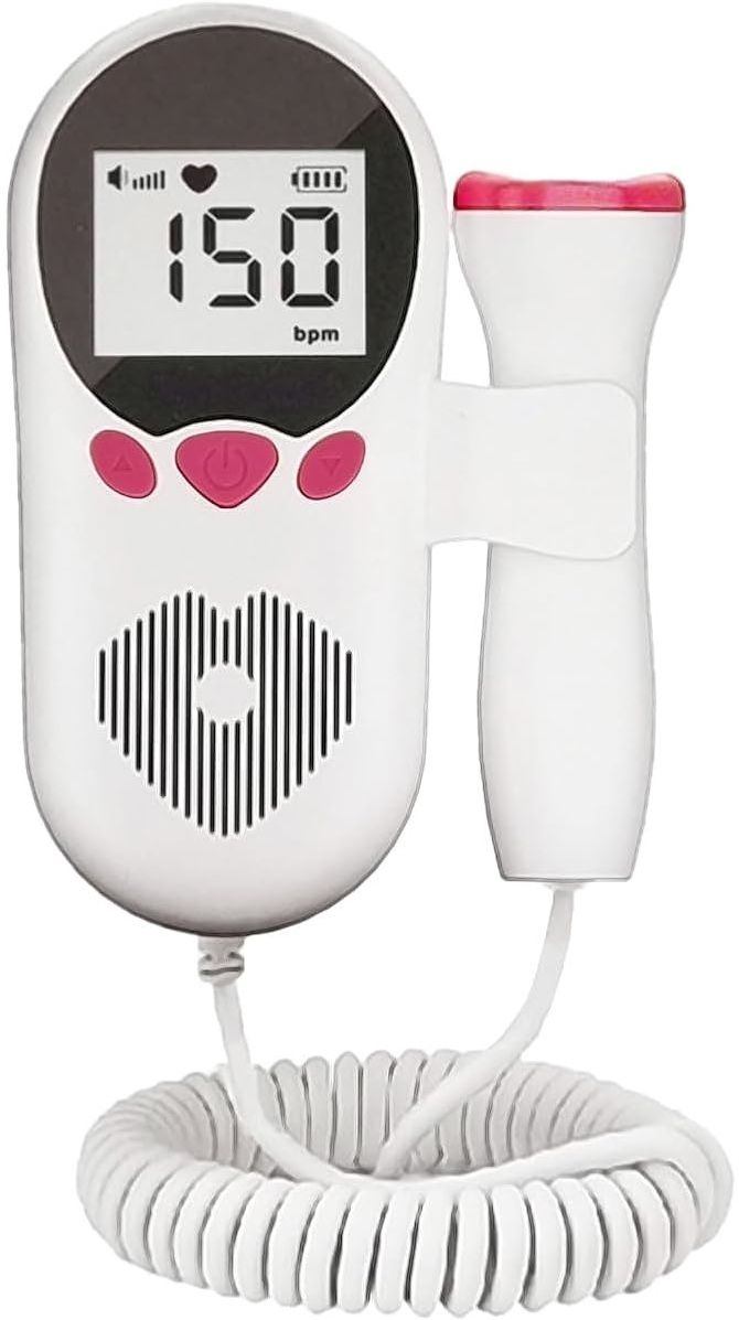Home Use with Inbuild Speaker, Large Display Size, 250ml Ultra Sound Gel Pink, White Fetal Doppler-image-35