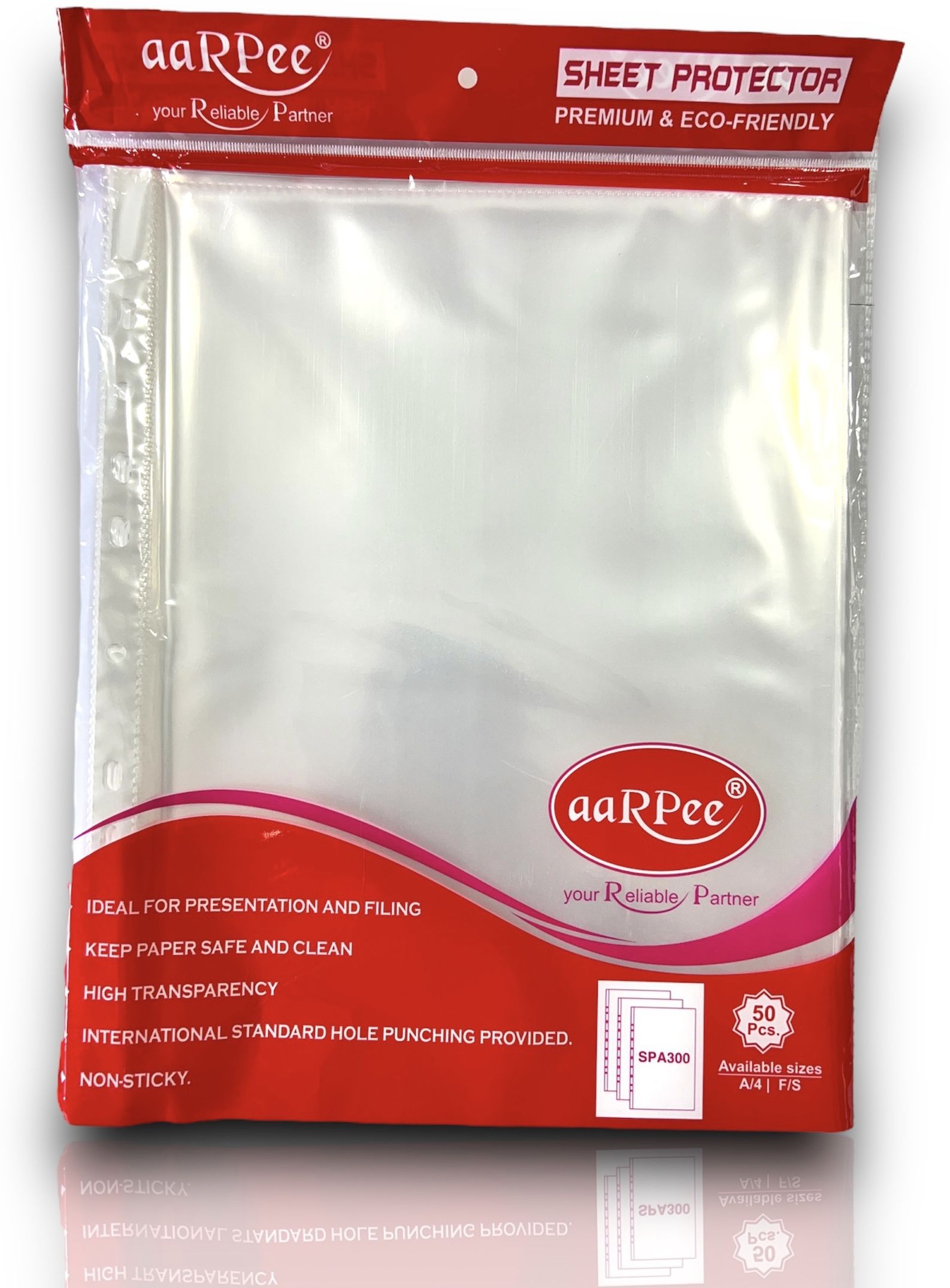 AARPEE SHEET PROTECTOR A4 300 Microns Clear Document Sleeve Folder with Punch Holes-picture-25