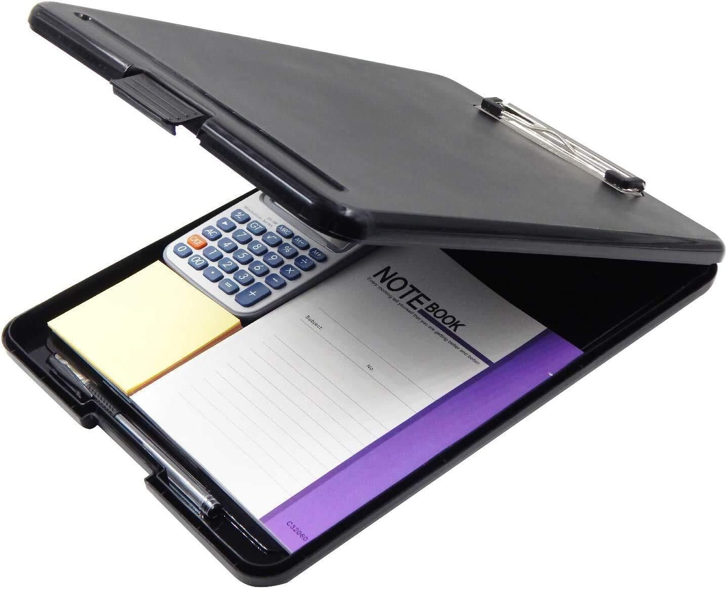 Plastic Clipboard Writing Pad File Clip Folder with Storage Case-image-11