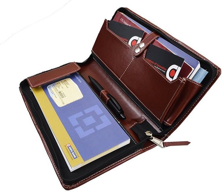 coi leatherite Brown expendable cheque book holder/document holder-picture-37