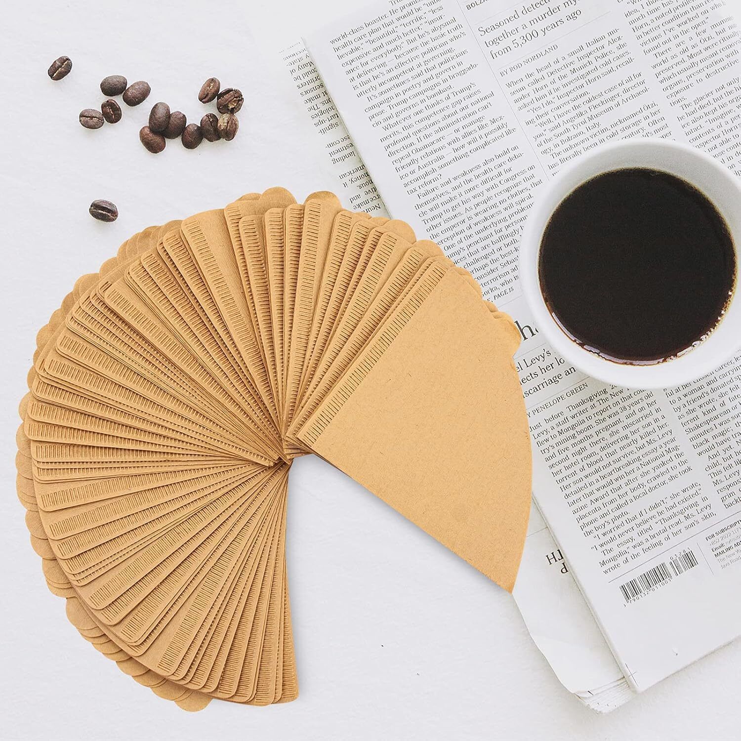 kvvtrades 100 Pcs Natural Coffee Filters Indian Coffee Filter-picture-1