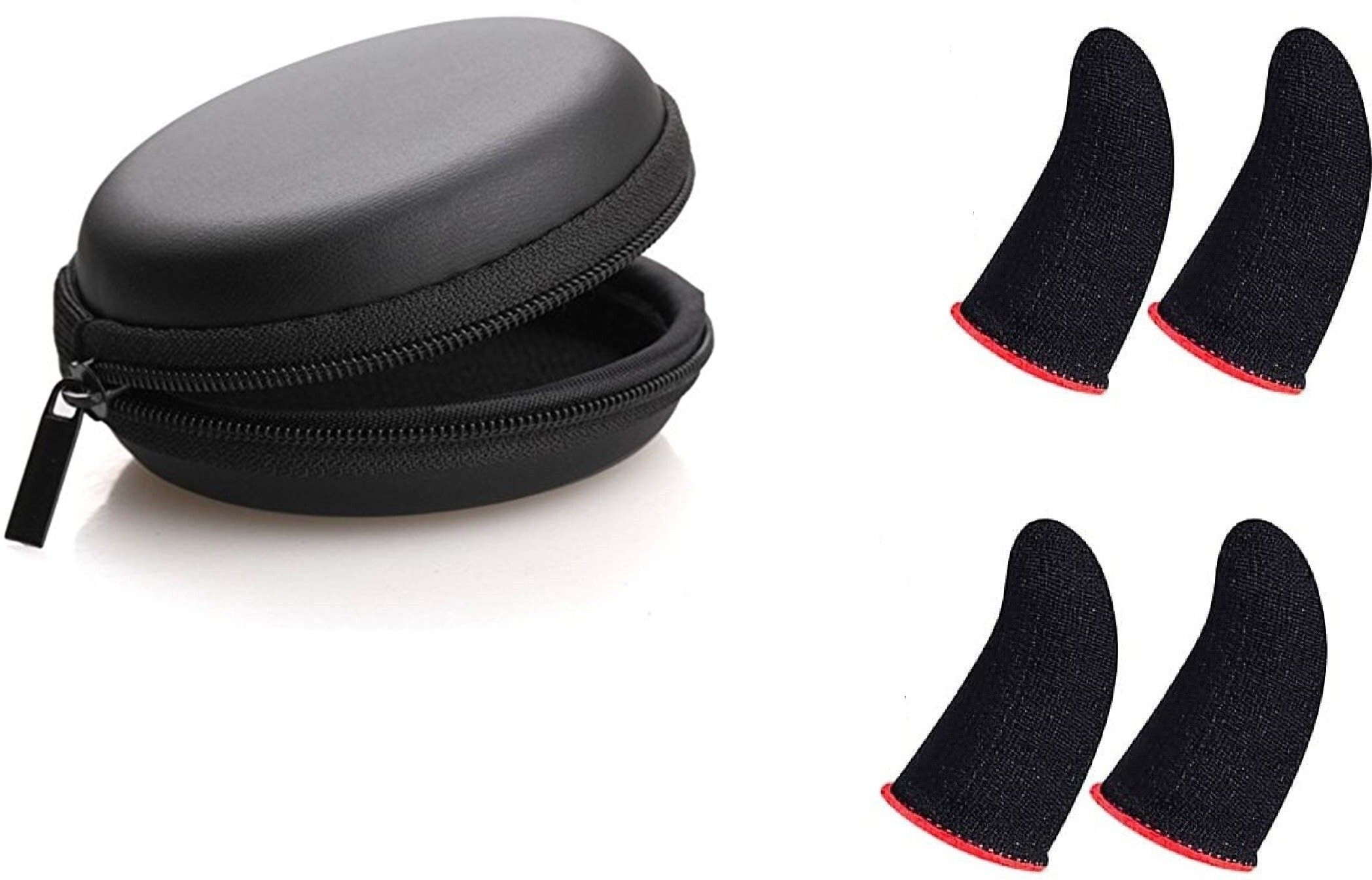 Soft Red Finger Sleeve Pack of -02 (With Black Pouch) Finger Sleeve