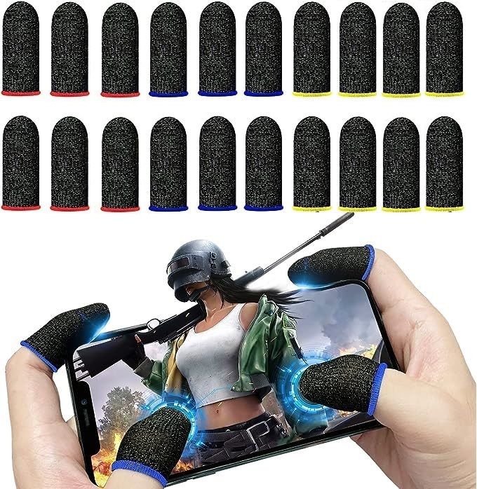 10 PAIRS, Touch Screen Mobile Gaming Finger Sleeve for Pubg Game Finger Sleeve