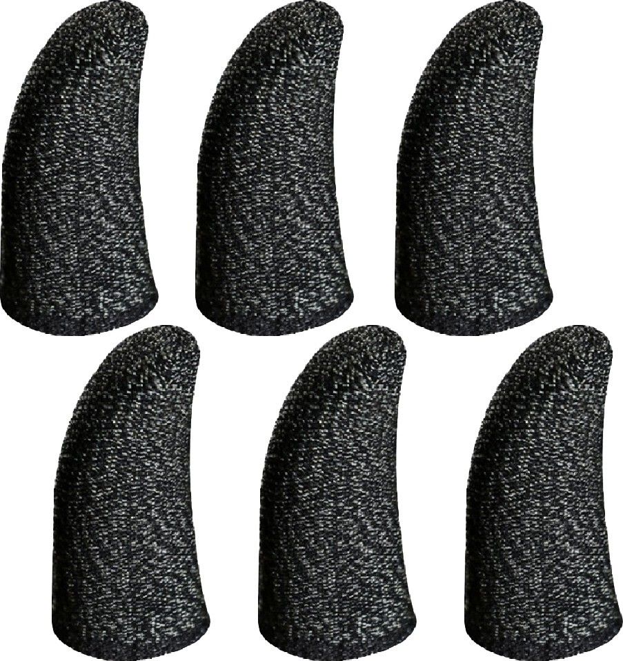 havick Thumb & Finger Sleeve for Pubg Mobiles Game, Anti-Sweat, 6 Sleeves Black Finger Sleeve-picture-18