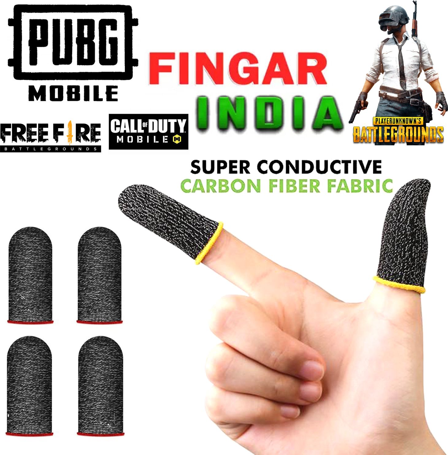 Finger Sleeves For Mobile Gaming (Anti Slip, Sweat Proof) 2 Pairs Finger Sleeve Finger Sleeve-image-45