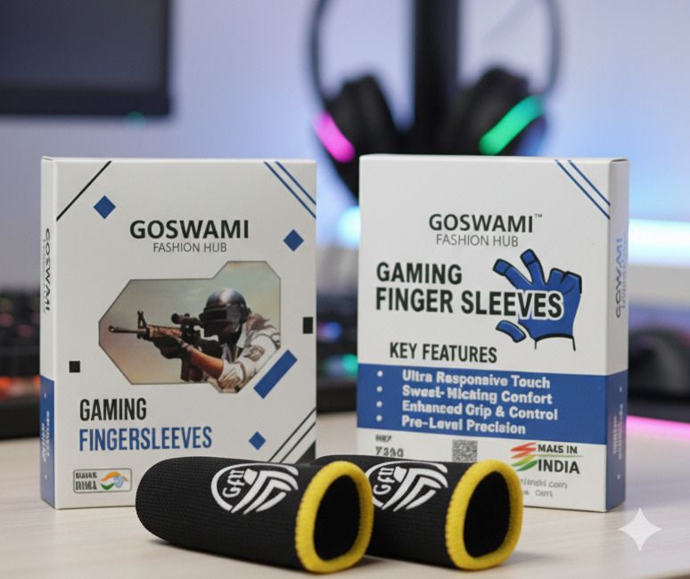 Gaming Thumb Sleeves for PUBG, BGMI, Free Fire With White Logo Printed Finger Sleeve