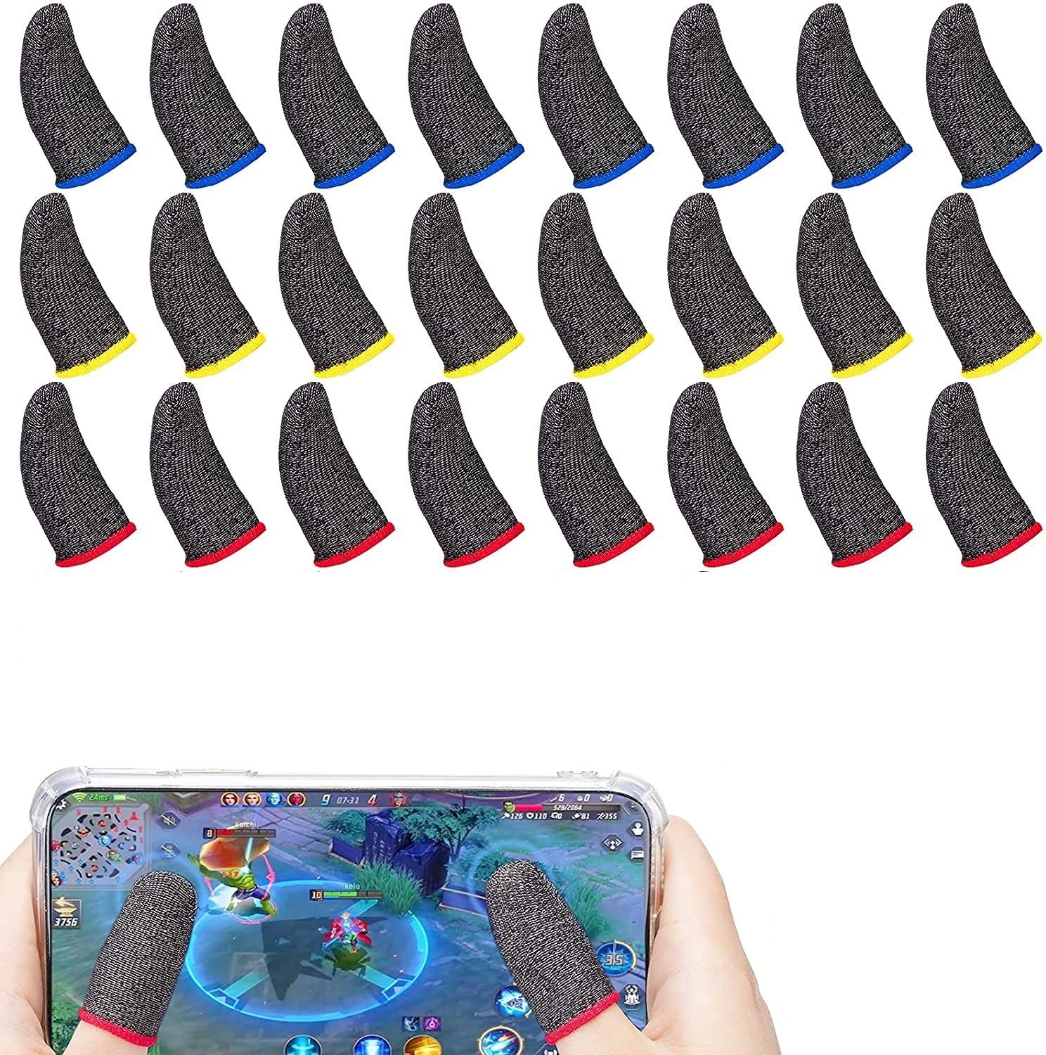 Thumb & Finger Sleeve for Mobile Phone Game , Pubg,Cod,Freefire -Pack of 12 Pair Finger Sleeve-image-30