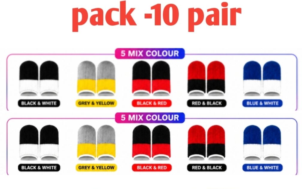 Gaming finger sleeve mixcolour pack 10 Finger Sleeve-image-24